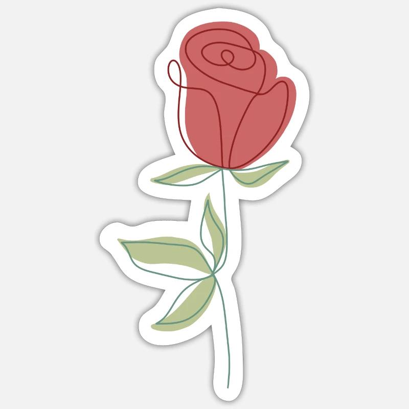 Fleur - Sticker taille S (10 x 10 cm) - blanc mat