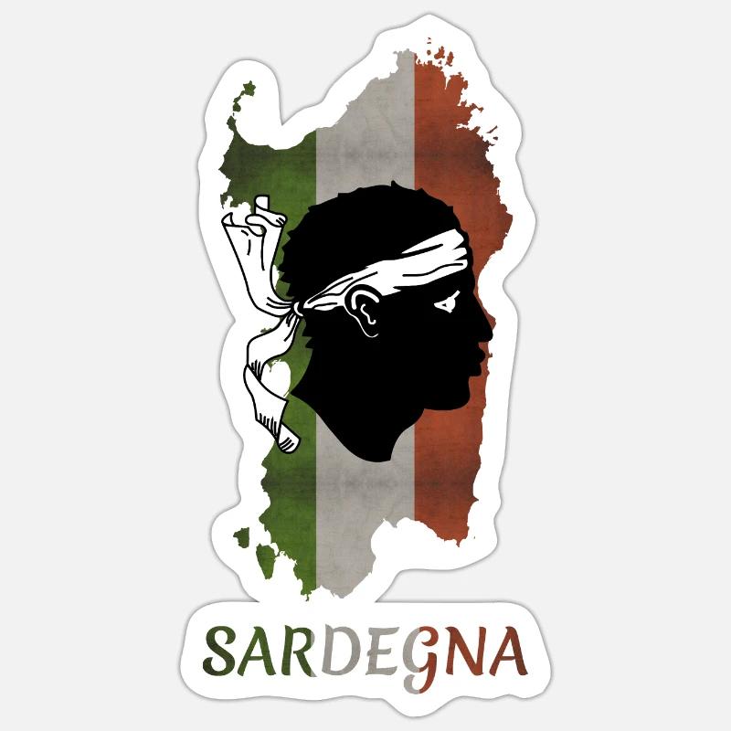 Sardaigne Drapeau Sardaigne Drapeau Sardegna Drapeau Sticker taille S (10 x 10 cm)