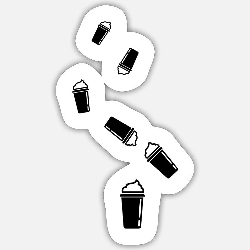 Icône du café - Sticker taille S (10 x 10 cm) - blanc mat