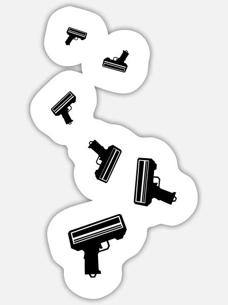 Waffe Money Rain - Sticker Größe S (10 x 10 cm) - Mattweiß