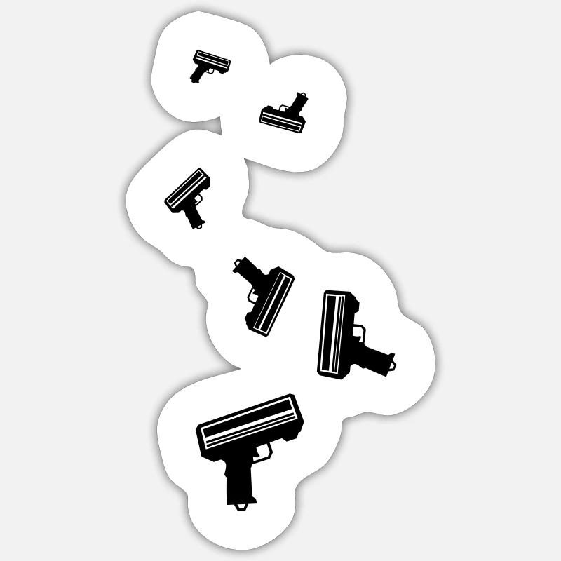 Pluie d’argent d’arme - Sticker taille S (10 x 10 cm) - blanc mat