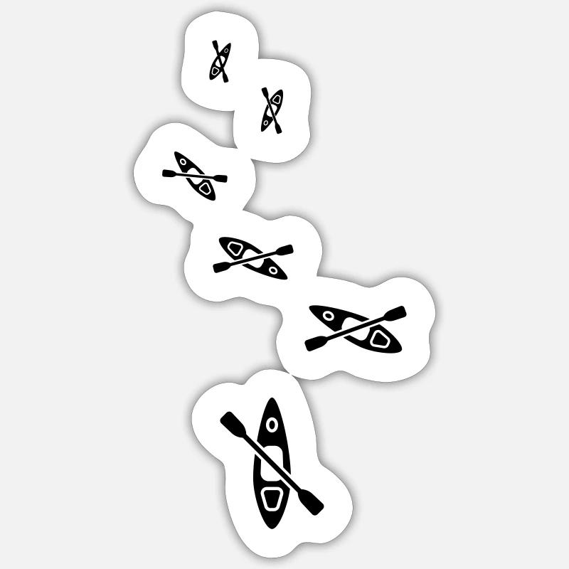 Icône de canoë - Sticker taille S (10 x 10 cm) - blanc mat