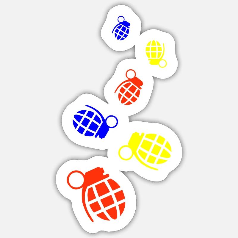 Grenade weapon icon - Sticker size S (10 x 10 cm) - white matte