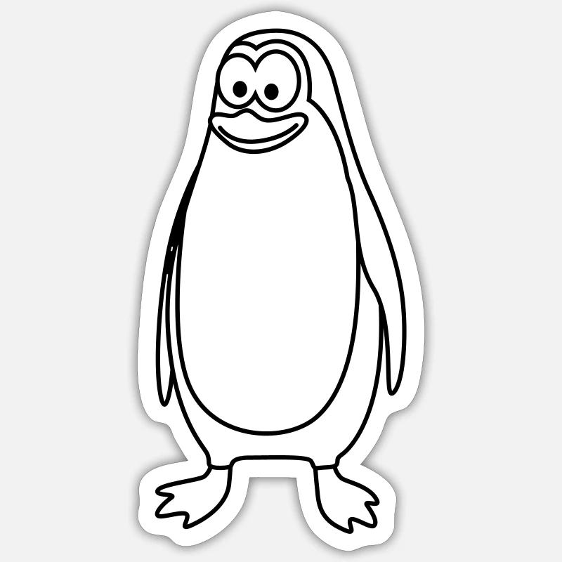 Penguin Comic Animal Sticker size S (10 x 10 cm)