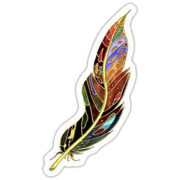 Feather - Sticker size S (10 x 10 cm) - white matte - Front