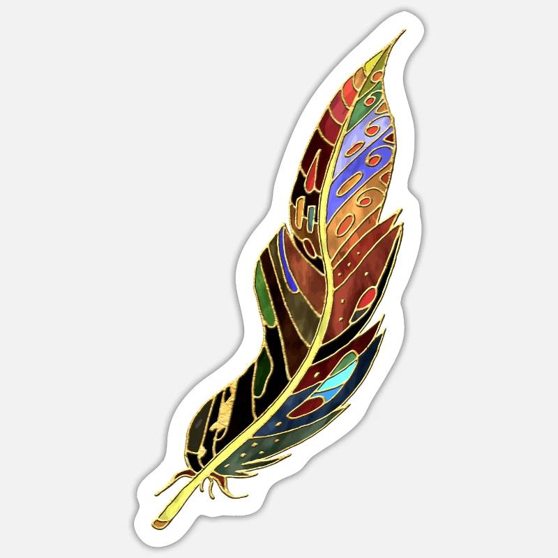 Feather - Sticker size S (10 x 10 cm) - white matte