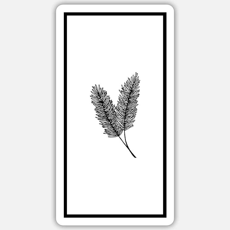 Pine Branch Light - Sticker Größe S (10 x 10 cm) - Mattweiß
