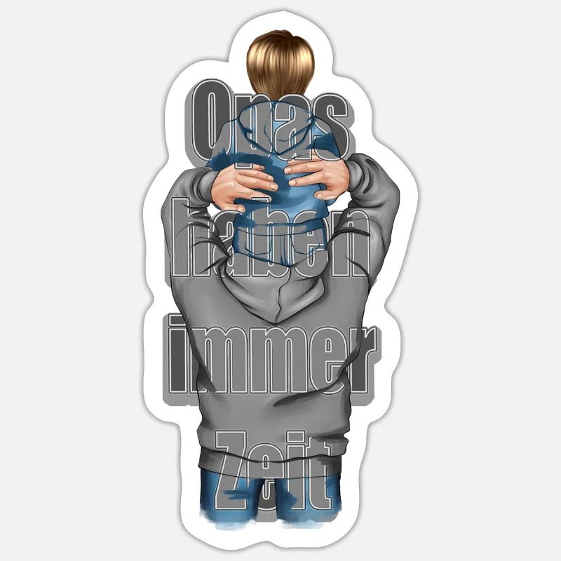 Bedstefar har altid tid Bedstefar med barnebarn Søn - Sticker størrelse S (10 x 10 cm) - mat hvid