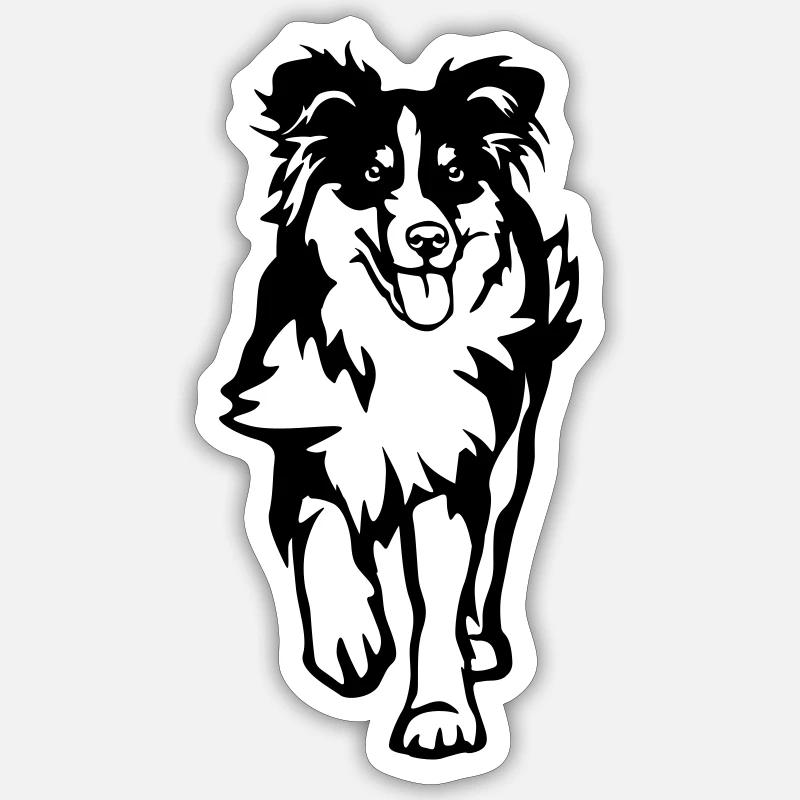 Berger australien - Sticker taille S (10 x 10 cm) - blanc mat