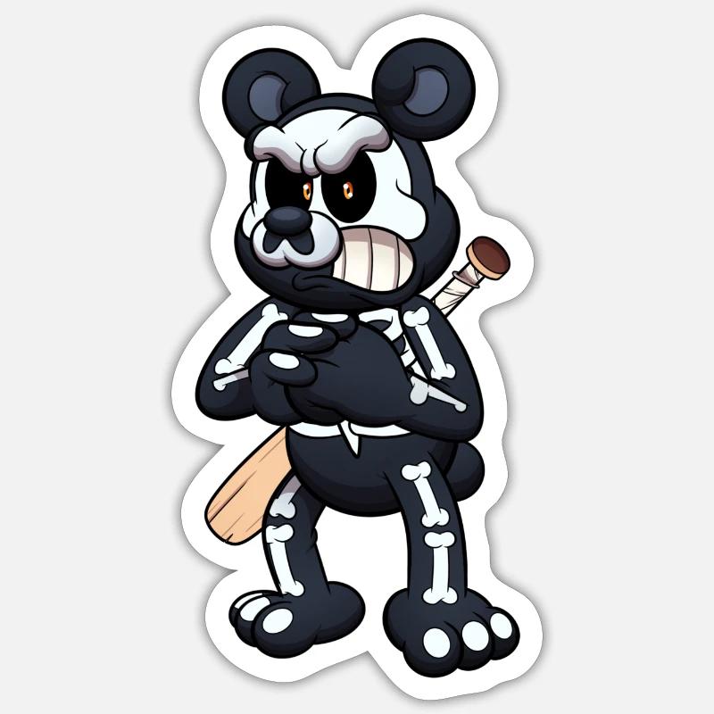 Teddy Bear Skeleton - Sticker size S (10 x 10 cm) - white matte