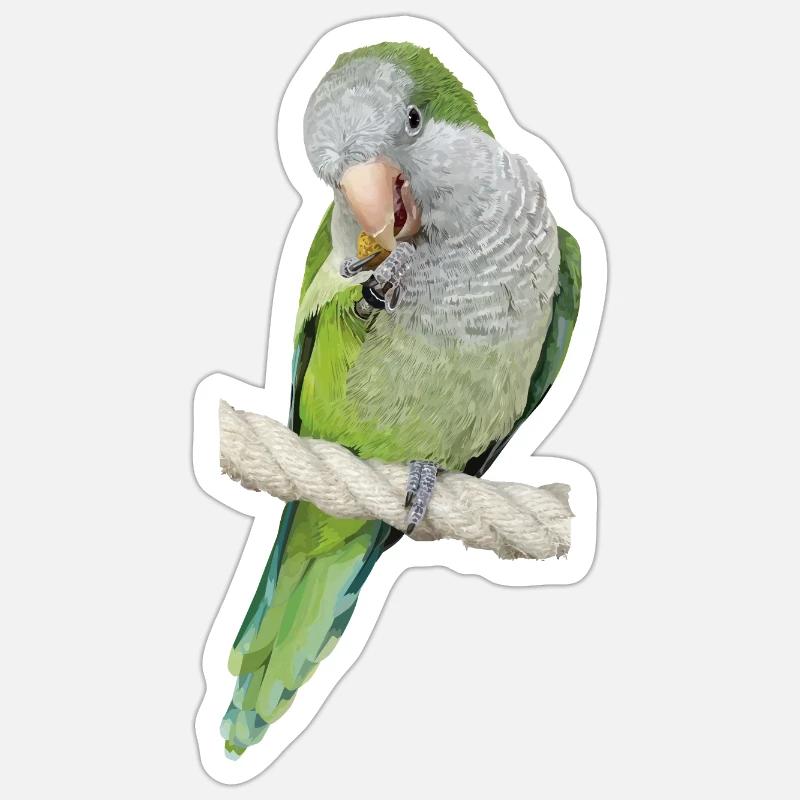 Perruche d’Argentine - Sticker taille S (10 x 10 cm) - blanc mat