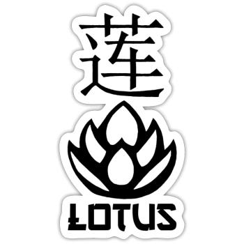 Schwarzer Lotus und Asien - Sticker Größe S (10 x 10 cm) - Mattweiß - Vorne