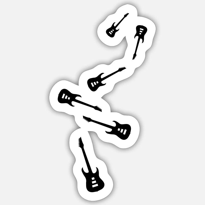 Instrument de guitare - Sticker taille S (10 x 10 cm) - blanc mat
