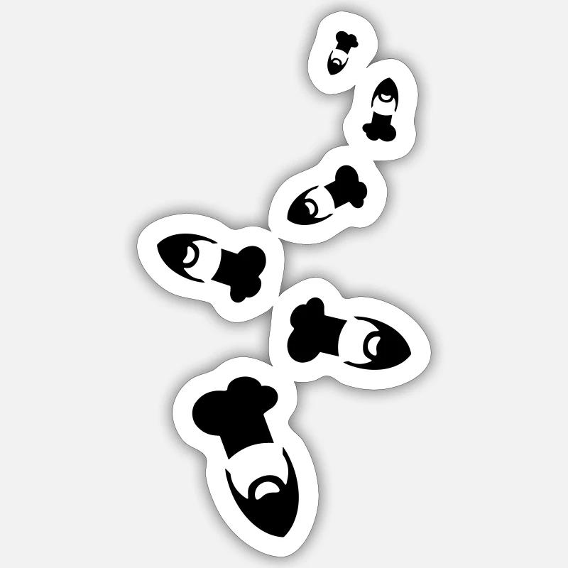 Bonnet de cuisine chapeau de chef - Sticker taille S (10 x 10 cm) - blanc mat