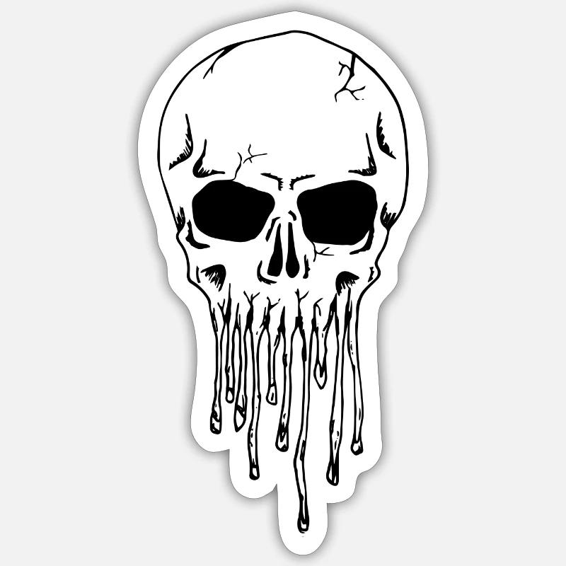 Dripping Skull - Sticker size S (10 x 10 cm) - white matte