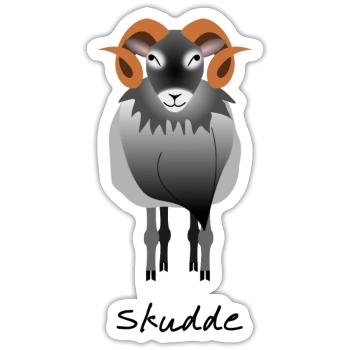 Skudde grau - Sticker Größe S (10 x 10 cm) - Mattweiß - Vorne