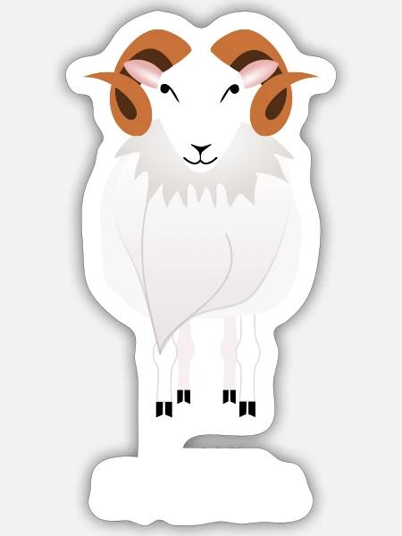 Skudde weiß - Sticker Größe S (10 x 10 cm) - Mattweiß