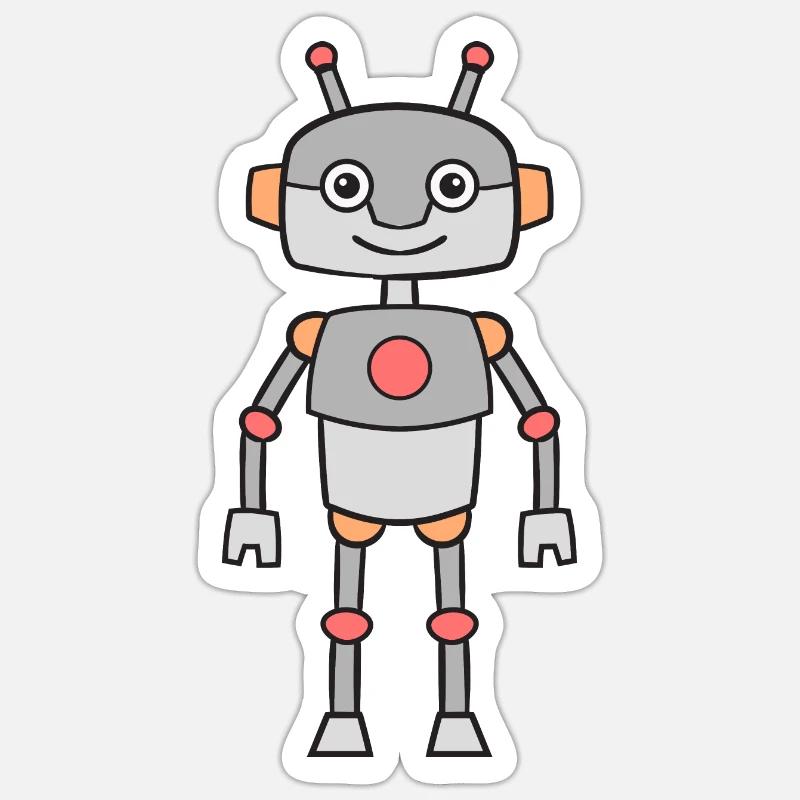 Robot - Sticker size S (10 x 10 cm) - white matte