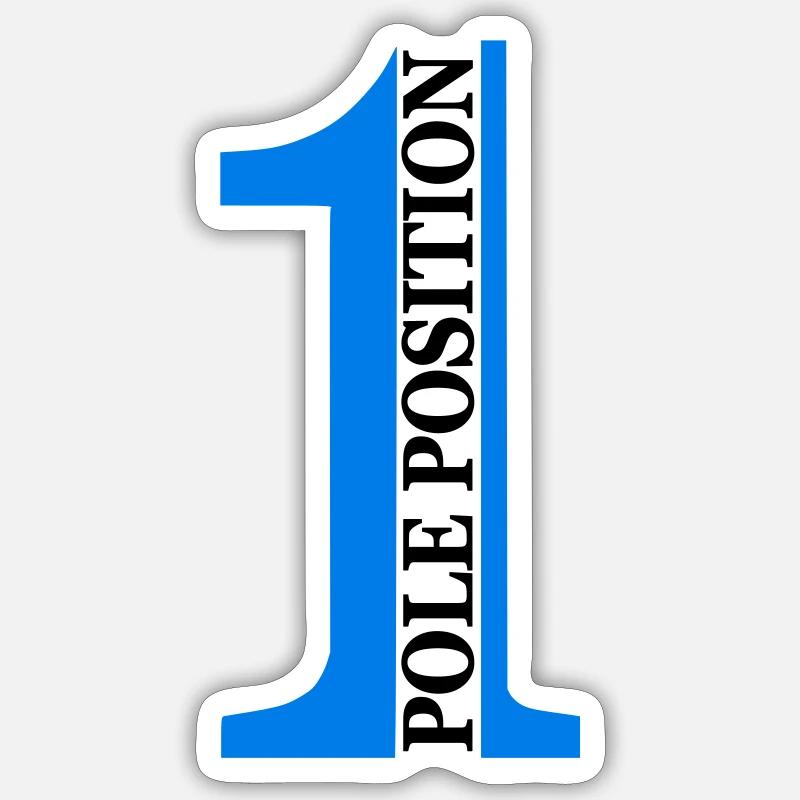 Pole position - Sticker taille S (10 x 10 cm) - blanc mat