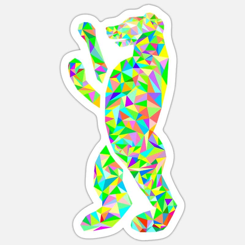 Bär polygon - Sticker Größe S (10 x 10 cm) - Mattweiß