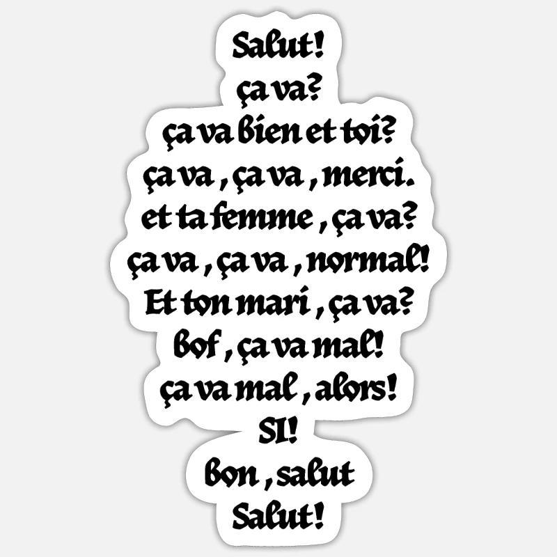 ça va? français - Sticker taille S (10 x 10 cm) - blanc mat