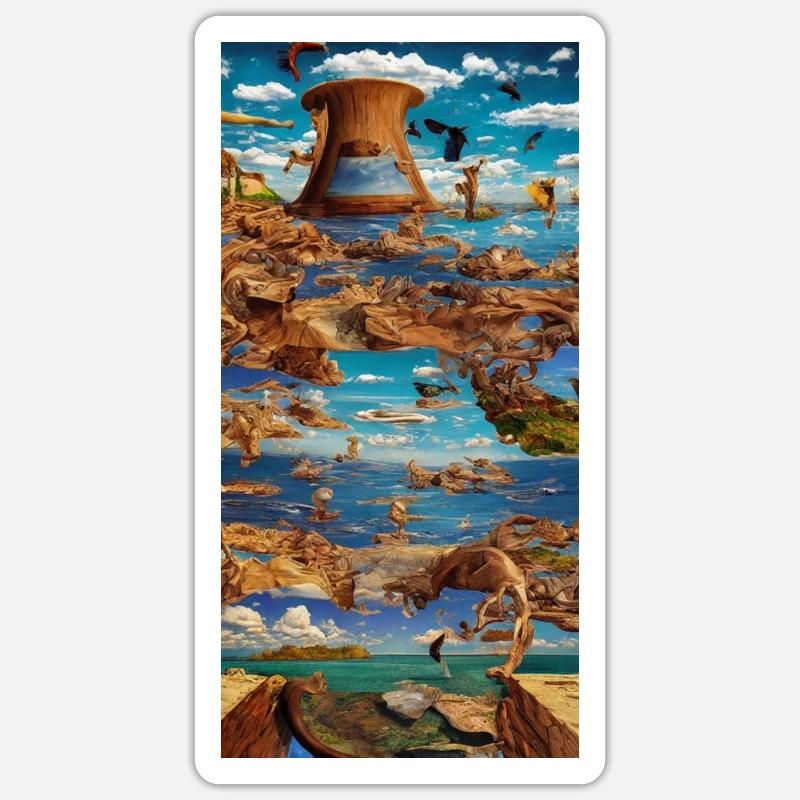 Suréalisme - Sticker taille S (10 x 10 cm) - blanc mat
