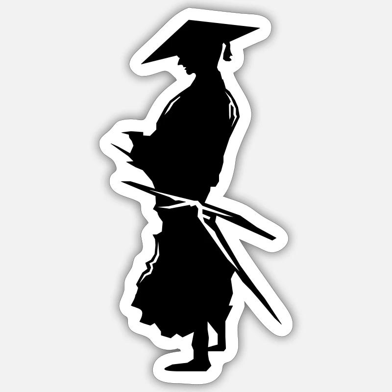 samurai - Sticker Größe S (10 x 10 cm) - Mattweiß