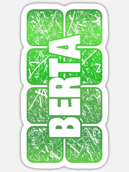Mädchenname Berta - Sticker Größe S (10 x 10 cm) - Mattweiß