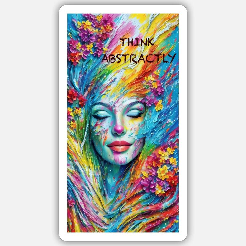 Penser de manière abstraite - Sticker taille S (10 x 10 cm) - blanc mat