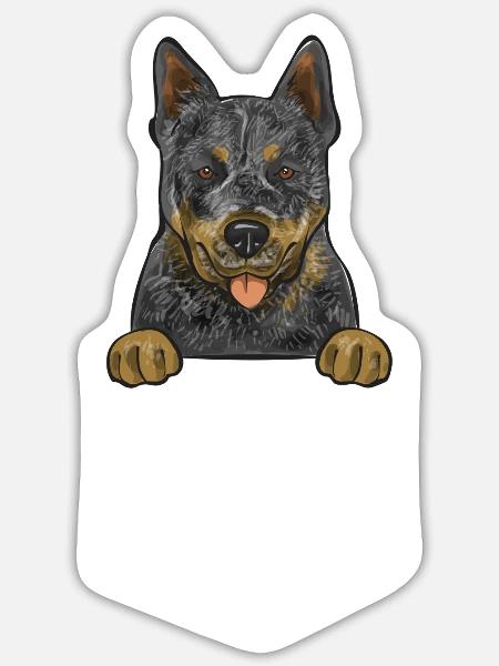 Australian Cattle Dog Red Blue Heeler - Sticker Größe S (10 x 10 cm) - Mattweiß