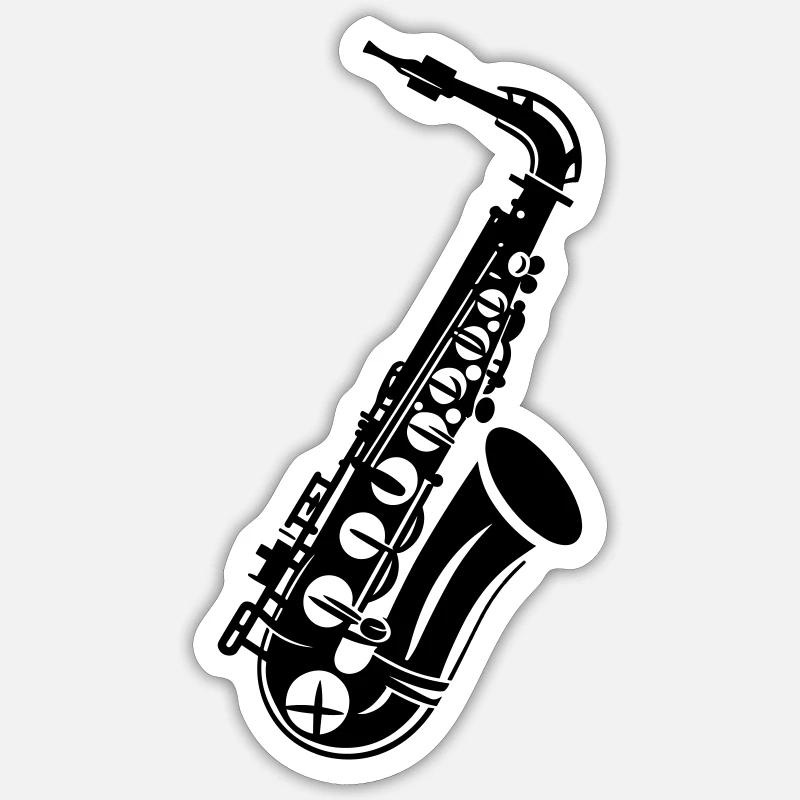 saxophone - Sticker size S (10 x 10 cm) - white matte