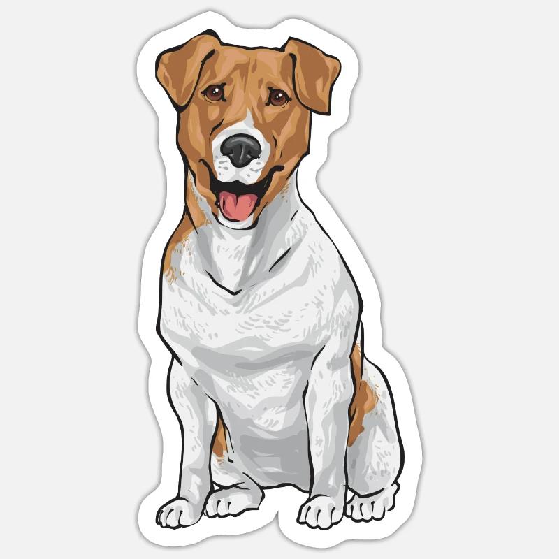 Jack Russell Terrier - Sticker taille S (10 x 10 cm) - blanc mat