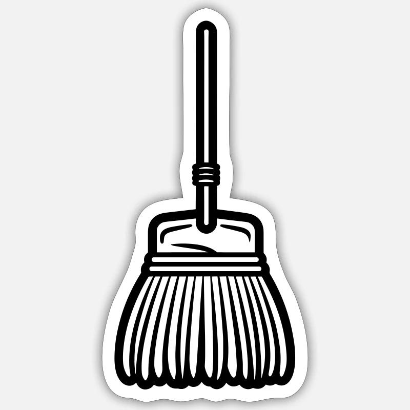 Broom - Sticker size S (10 x 10 cm) - white matte