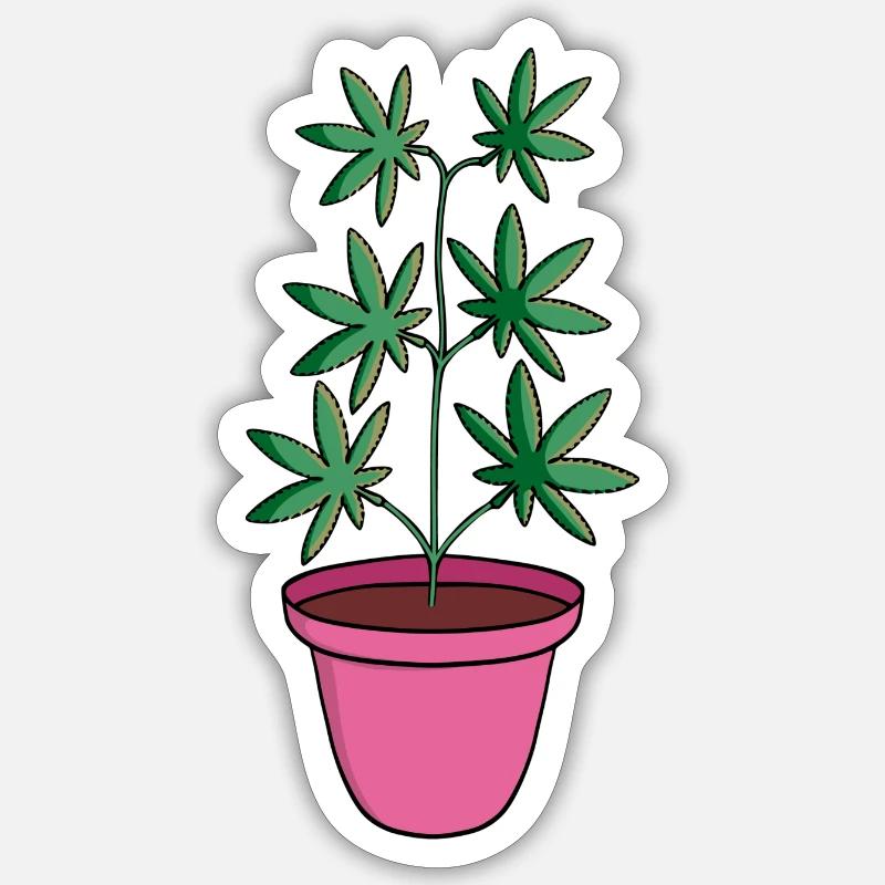 hemp - Sticker size S (10 x 10 cm) - white matte