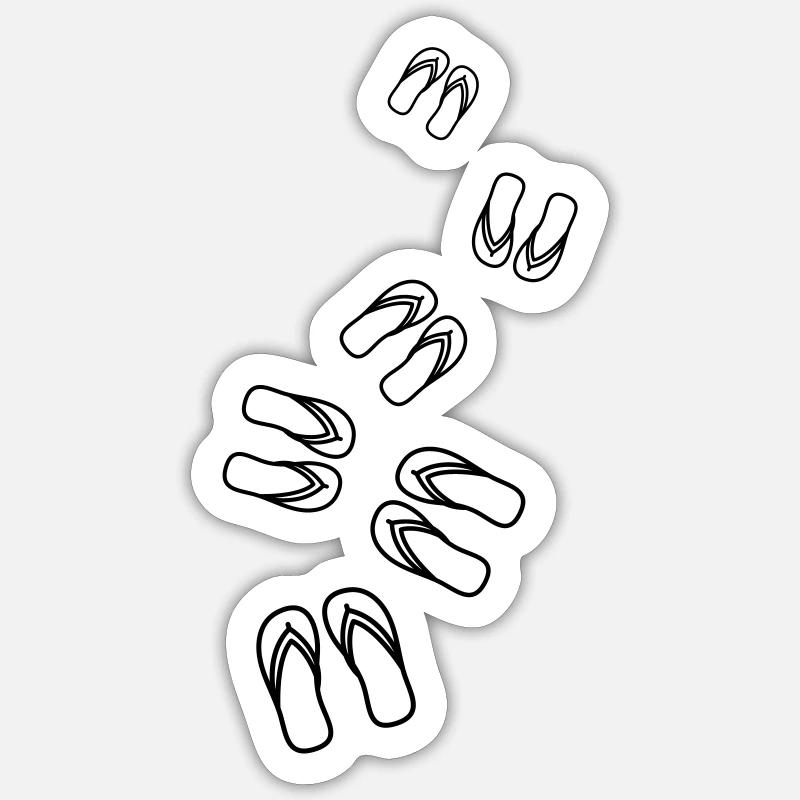 Badelatschen icon - Sticker Größe S (10 x 10 cm) - Mattweiß