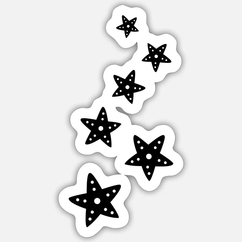 Starfish Icon Symbol - Sticker size S (10 x 10 cm) - white matte