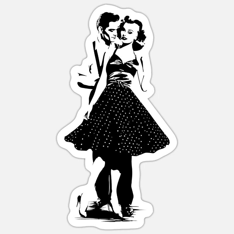 Partenaire de danse - Sticker taille S (10 x 10 cm) - blanc mat