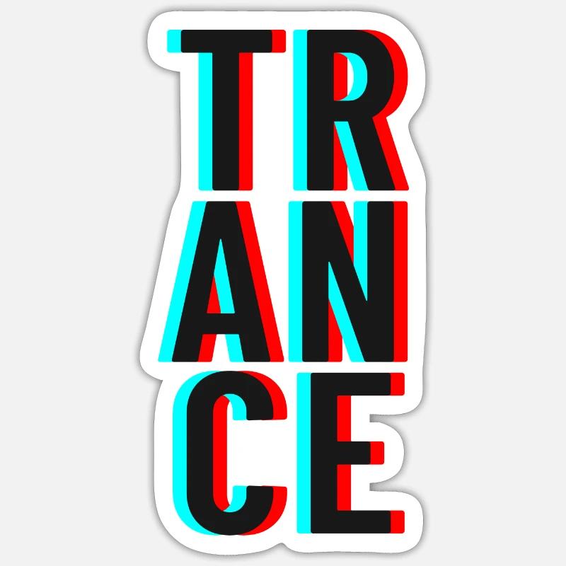 psy trance - Sticker size S (10 x 10 cm) - white matte