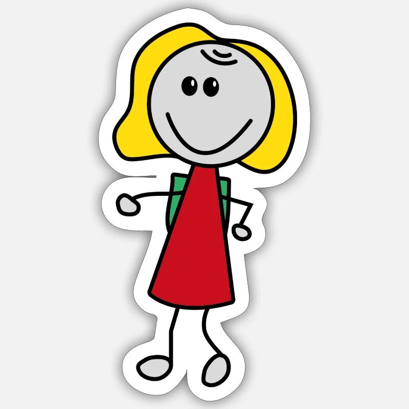 Mädchen Sticker Größe S (10 x 10 cm)