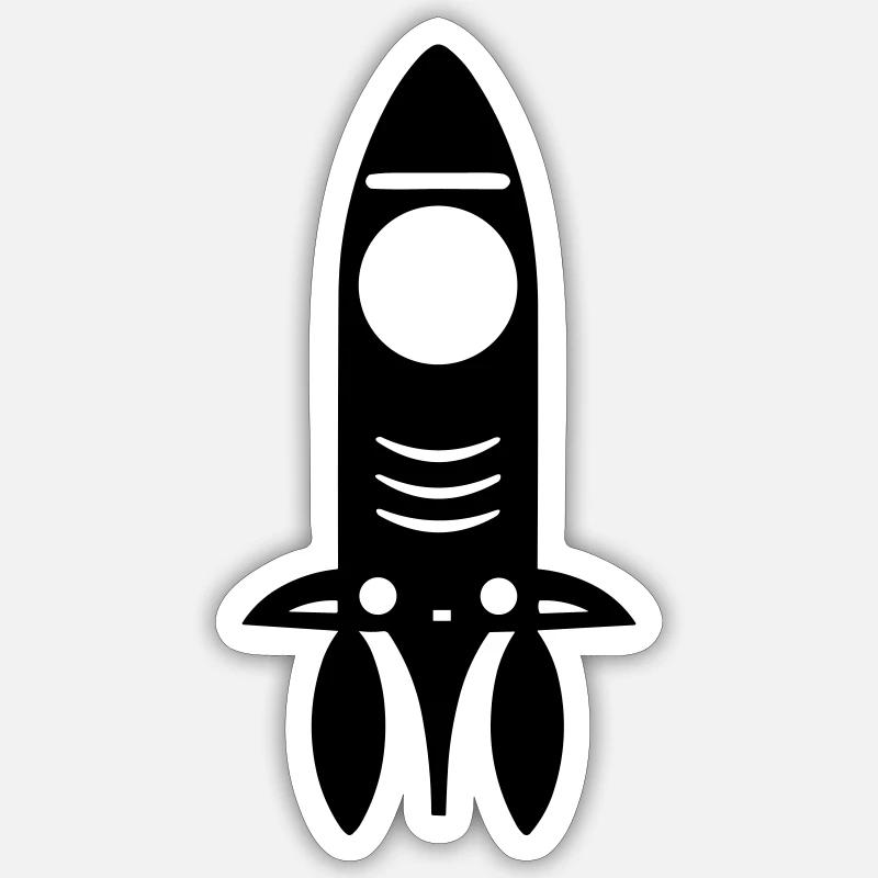 Rakete Sticker Größe S (10 x 10 cm)