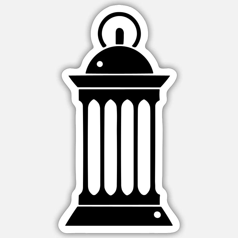 Laterne - Sticker Größe S (10 x 10 cm) - Mattweiß