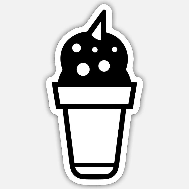 Sundae - Sticker taille S (10 x 10 cm) - blanc mat