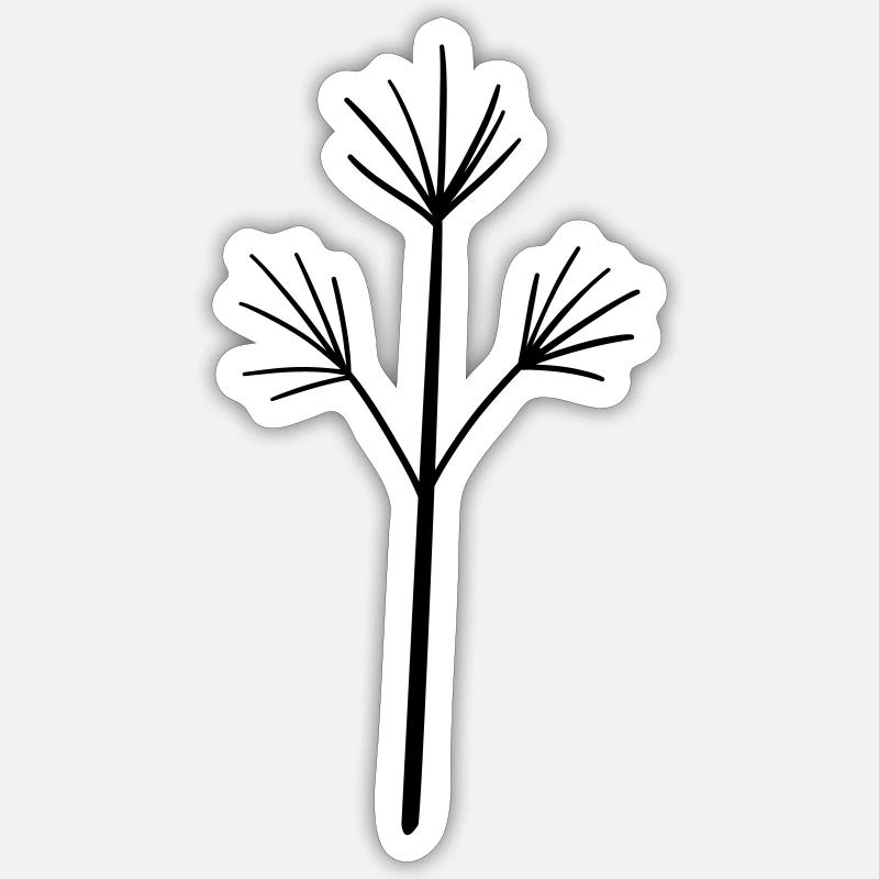 herbes simples - Sticker taille S (10 x 10 cm) - blanc mat