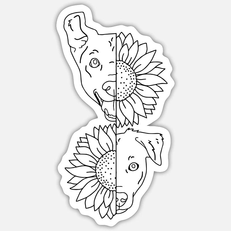 chien - Sticker taille S (10 x 10 cm) - blanc mat