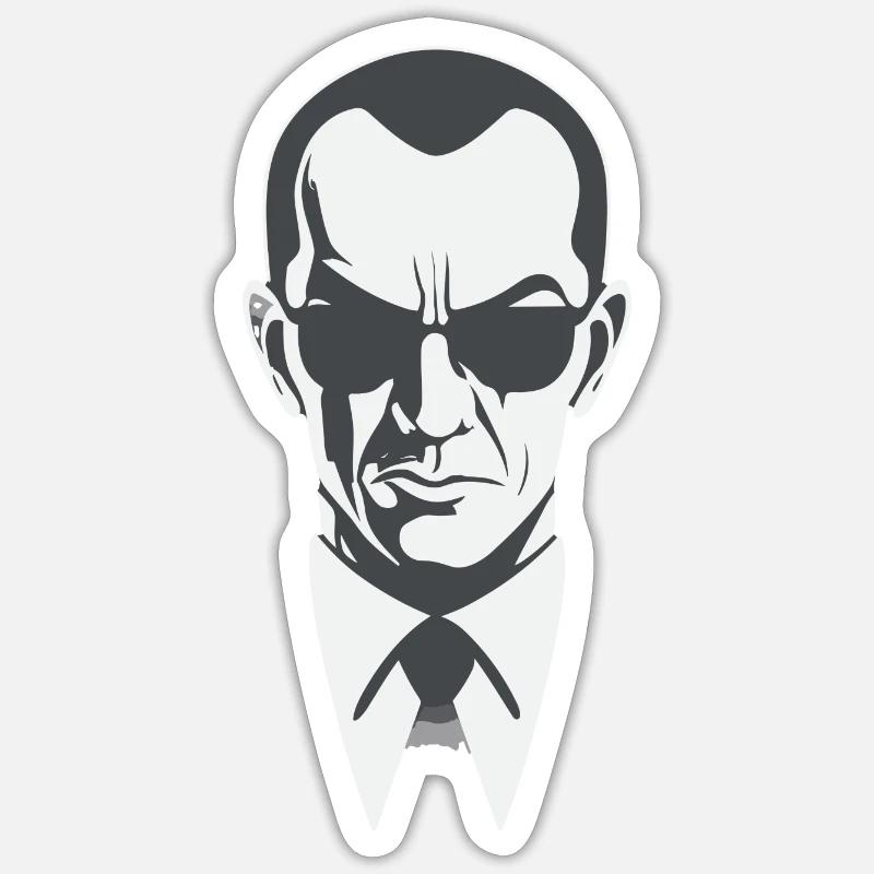 Agent Smith - Sticker taille S (10 x 10 cm) - blanc mat