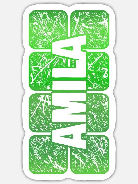 Mädchenname Amila - Sticker Größe S (10 x 10 cm) - Mattweiß