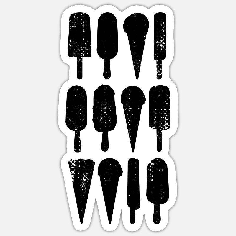 Eiscreme Sorten - Sticker Größe S (10 x 10 cm) - Mattweiß
