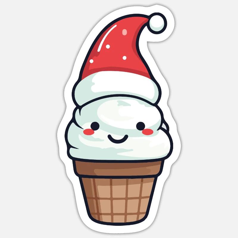Eis Weihnachten Lecker - Sticker Größe S (10 x 10 cm) - Mattweiß