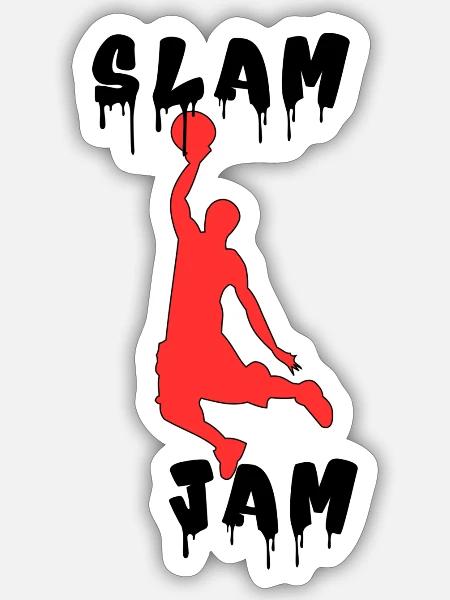 Slam Jam - Sticker Größe S (10 x 10 cm) - Mattweiß