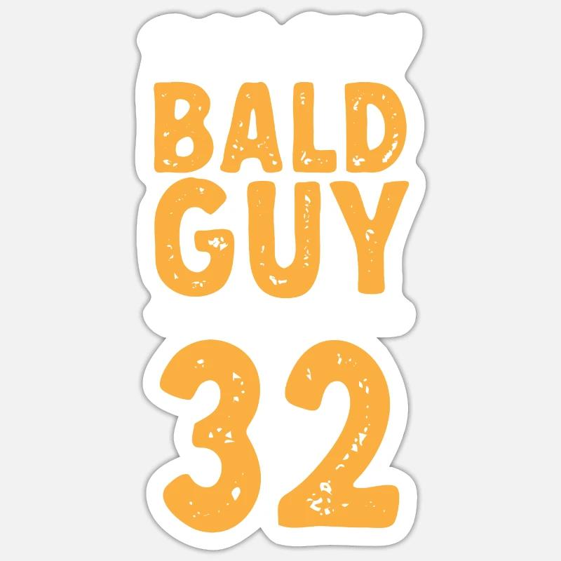 Glatze Kahlköpfigkeit Bart Glatzkopf Sticker Größe S (10 x 10 cm)